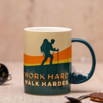 Work Hard Walk Harder Hiking Mug 18oz